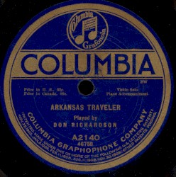 Cover of Arkansas Traveler / Old Zip Coon by Don Richardson